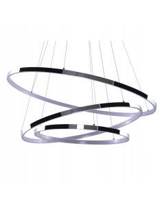 Chromowany żyrandol LED WHEEL 3 z ściemniaczem, 80W, 4800 lumenów - Nowoczesne oświetlenie do salonu i schodów 2