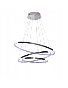 Chromowany żyrandol LED WHEEL 3 z ściemniaczem, 80W, 4800 lumenów - Nowoczesne oświetlenie do salonu i schodów