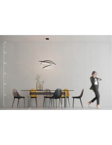 Lampa sufitowa WHEEL 3 DIMM 80W LED w czerni – nowoczesny design i regulacja jasności do sypialni i salonu