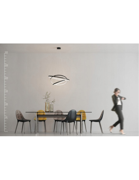 Lampa sufitowa WHEEL 3 DIMM 80W LED w czerni – nowoczesny design i regulacja jasności do sypialni i salonu