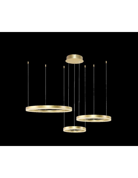 Lampa HALO z 3 złotymi ringami LED – nowoczesna i elegancka dekoracja do każdego wnętrza