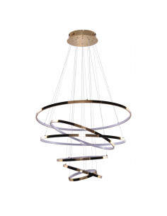 Lampa wisząca WHEEL 6 LONG DIMM w złotym kolorze – nowoczesny design z trójwymiarową strukturą dla eleganckiego wnętrza