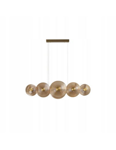 Lampa LED NAZAR z bursztynowym szkłem w kształcie gongu - nowoczesny element dekoracyjny do wnętrz.