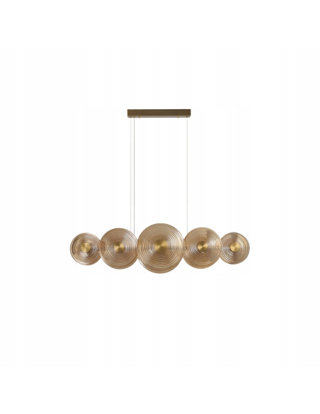 Lampa LED NAZAR z bursztynowym szkłem w kształcie gongu - nowoczesny element dekoracyjny do wnętrz.