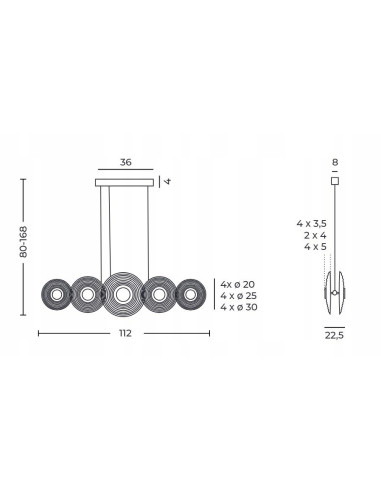 Lampa LED NAZAR z bursztynowym szkłem w kształcie gongu - nowoczesny element dekoracyjny do wnętrz.