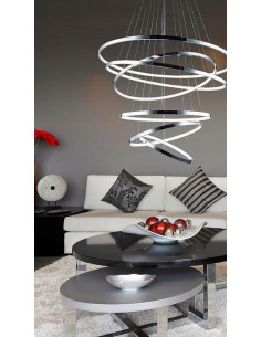 Lampa wisząca LED WHEEL 6 - nowoczesna, regulowana z 6 pierścieniami, idealna do każdego wnętrza 2