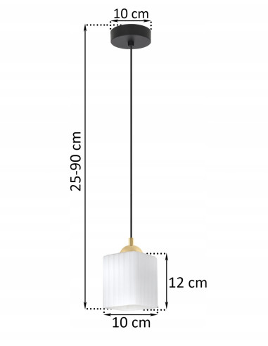 Nowoczesna lampa wisząca RIFFLE w sześcianie z regulowaną wysokością - elegancka w bieli, złocie i czerni