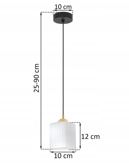 Nowoczesna lampa wisząca RIFFLE w sześcianie z regulowaną wysokością - elegancka w bieli, złocie i czerni