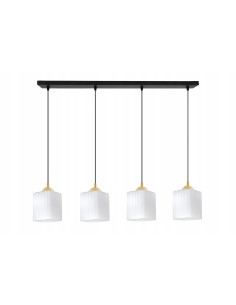 Lampa sufitowa RIFFLE z 4 punktami świetlnymi – elegancki design w białym, czarnym lub złotym wykończeniu.