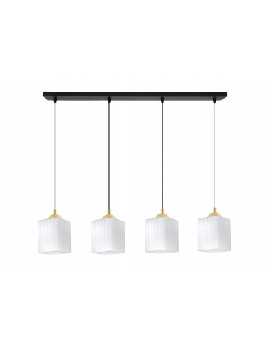 Lampa sufitowa RIFFLE z 4 punktami świetlnymi – elegancki design w białym, czarnym lub złotym wykończeniu.