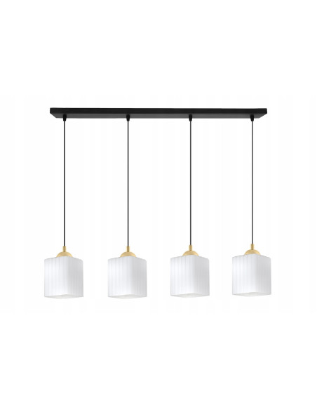 Lampa sufitowa RIFFLE z 4 punktami świetlnymi – elegancki design w białym, czarnym lub złotym wykończeniu.