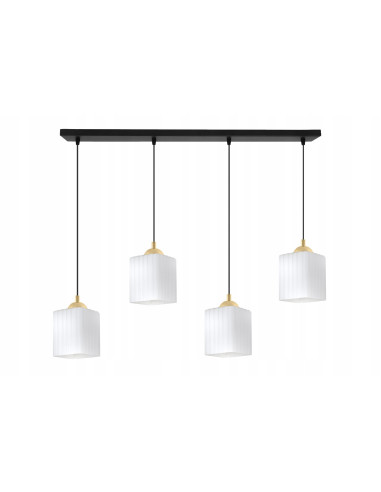 Lampa sufitowa RIFFLE z 4 punktami świetlnymi – elegancki design w białym, czarnym lub złotym wykończeniu.