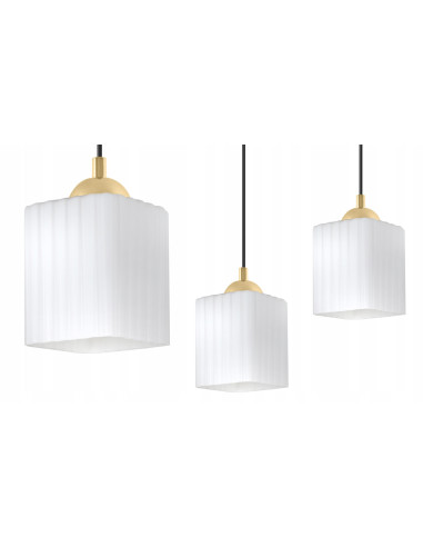 Lampa sufitowa RIFFLE z 4 punktami świetlnymi – elegancki design w białym, czarnym lub złotym wykończeniu.