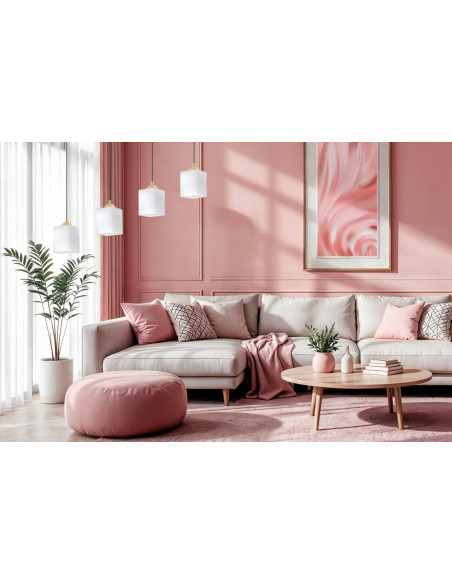 Lampa sufitowa RIFFLE z 4 punktami świetlnymi – elegancki design w białym, czarnym lub złotym wykończeniu.