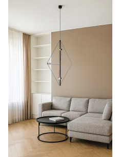 Lampa wisząca LED Orion - elegancki czarny akcent do nowoczesnych wnętrz, 3 źródła światła, regulowana wysokość. 2