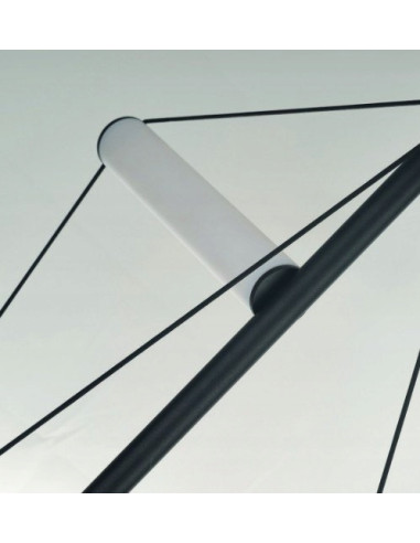 Lampa wisząca LED Orion - elegancki czarny akcent do nowoczesnych wnętrz, 3 źródła światła, regulowana wysokość.