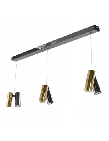 Lampa wisząca Jade 6-punktowa LED w kolorze złoto-czarnym – nowoczesna elegancja do kuchni i jadalni