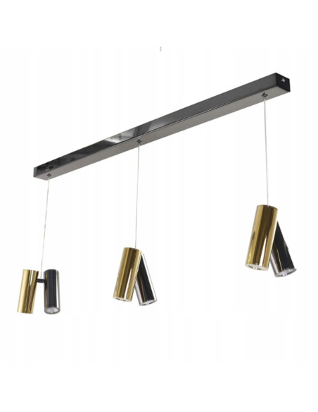 Lampa wisząca Jade 6-punktowa LED w kolorze złoto-czarnym – nowoczesna elegancja do kuchni i jadalni