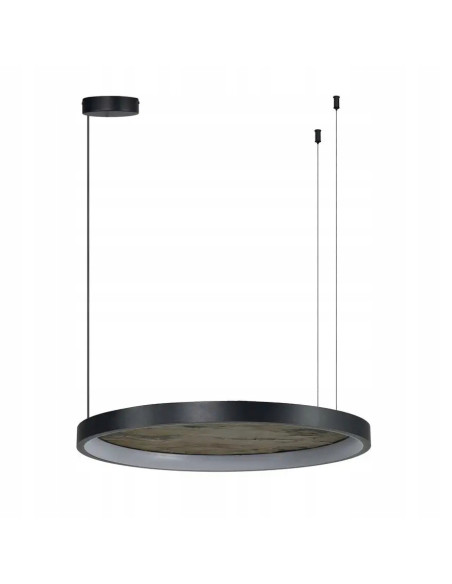 Lampa sufitowa RING KRYPTON 60 CCT - Skandynawski design LED z regulowaną wysokością, czarna/brązowa