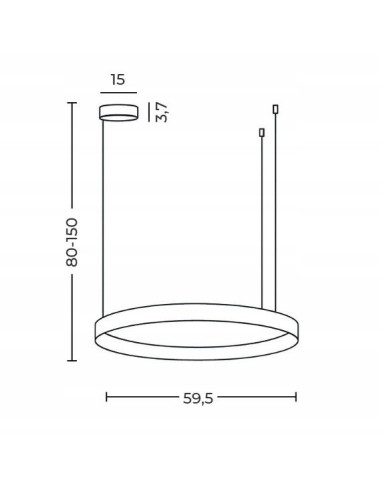 Lampa sufitowa RING KRYPTON 60 CCT - Skandynawski design LED z regulowaną wysokością, czarna/brązowa