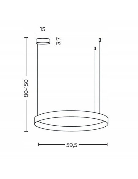 Lampa sufitowa RING KRYPTON 60 CCT - Skandynawski design LED z regulowaną wysokością, czarna/brązowa