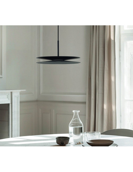 Nowoczesna Lampa Wisząca DISC PENDANT 35 LED w Czerni – Eleganckie Oświetlenie do Biura i Salonów