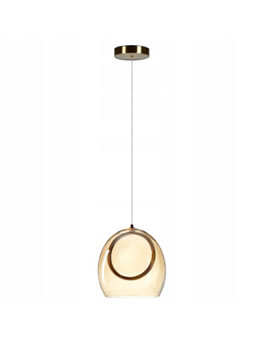 Lampa wisząca NICOLE AZ6197 – bursztynowy klosz, LED, elegancja i ciepłe światło do kuchni i jadalni
