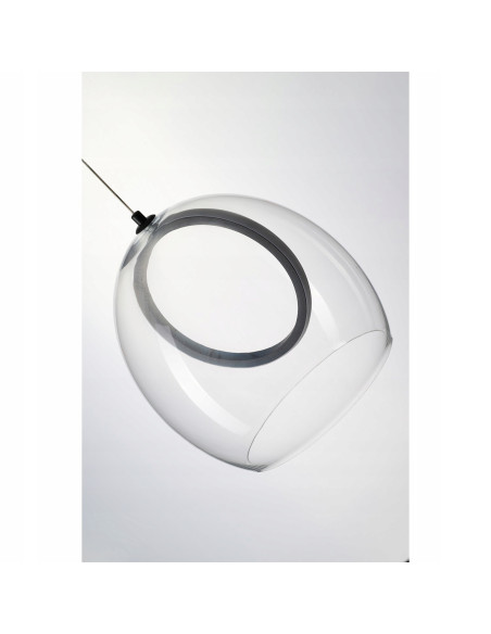 Lampa wisząca LED NICOLE w czarnym kloszu, nowoczesny styl do kuchni i jadalni, regulowana wysokość.