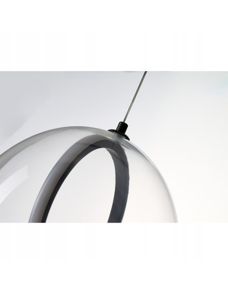 Lampa wisząca LED NICOLE w czarnym kloszu, nowoczesny styl do kuchni i jadalni, regulowana wysokość.