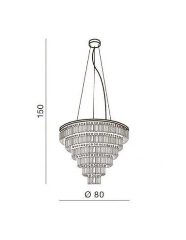 Lampa wisząca Salerno XL z kryształowymi reflektorami, czarna, nowoczesna elegancja do biura i salonu, 12 punktów świetlnych