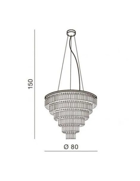 Lampa wisząca Salerno XL z kryształowymi reflektorami, czarna, nowoczesna elegancja do biura i salonu, 12 punktów świetlnych