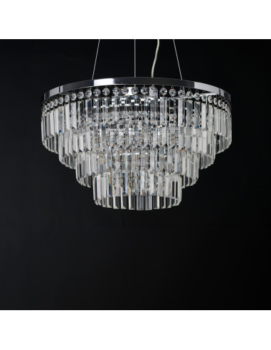 Lampa sufitowa SALERNO TOP – kryształowa elegancja w minimalistycznym stylu, 5-punktowe oświetlenie chromowane