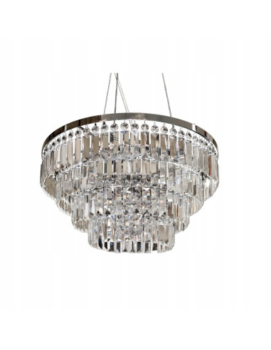 Lampa sufitowa SALERNO TOP – kryształowa elegancja w minimalistycznym stylu, 5-punktowe oświetlenie chromowane