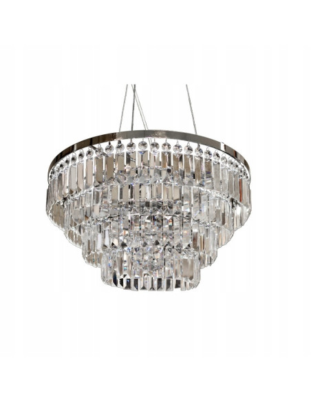 Lampa sufitowa SALERNO TOP – kryształowa elegancja w minimalistycznym stylu, 5-punktowe oświetlenie chromowane