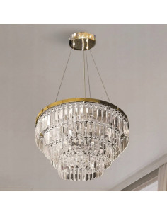 Lampa Kryształowa SALERNO XL GO - Złote Oświetlenie Glamour z 12 Punktami Świetlnymi do Salonu i Jadalni 2