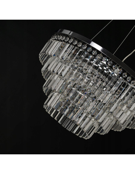 Lampa sufitowa SALERNO TOP – kryształowa elegancja w minimalistycznym stylu, 5-punktowe oświetlenie chromowane