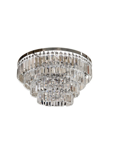 Lampa sufitowa SALERNO TOP – kryształowa elegancja w minimalistycznym stylu, 5-punktowe oświetlenie chromowane