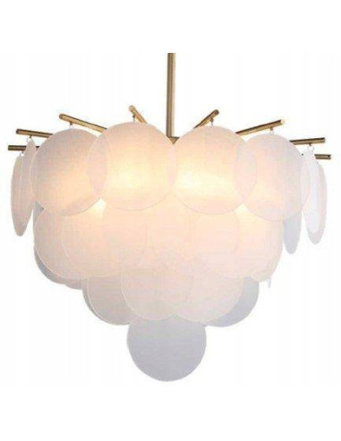 Lampa wisząca FIORE z kryształami, złoty kolor - elegancki dodatek do sypialni i salonu, 7 punktów świetlnych