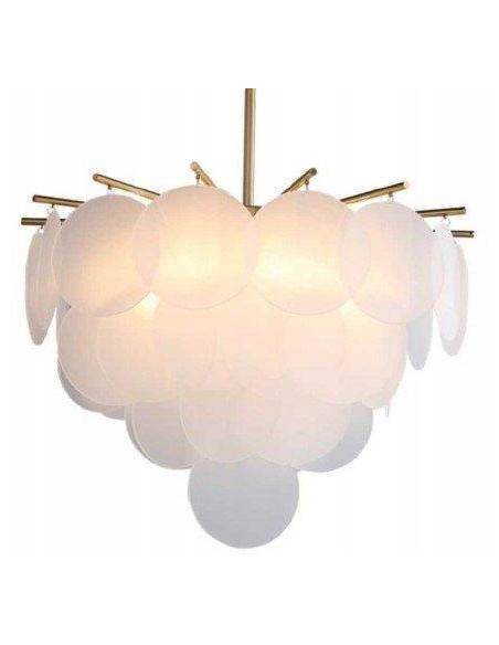 Lampa wisząca FIORE z kryształami, złoty kolor - elegancki dodatek do sypialni i salonu, 7 punktów świetlnych