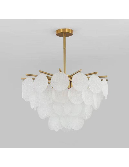 Lampa wisząca FIORE z kryształami, złoty kolor - elegancki dodatek do sypialni i salonu, 7 punktów świetlnych