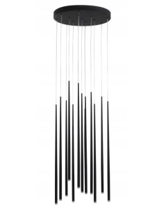 Nowoczesna lampa wisząca LED Louise 12 w czerni – eleganckie oświetlenie do biura i wnętrz hotelowych