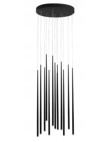 Nowoczesna lampa wisząca LED Louise 12 w czerni – eleganckie oświetlenie do biura i wnętrz hotelowych