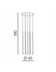 Lampa wisząca LED Louise 12, 180 cm, nowoczesny design, biała, idealna do salonu i jadalni, 12 punktów świetlnych 2