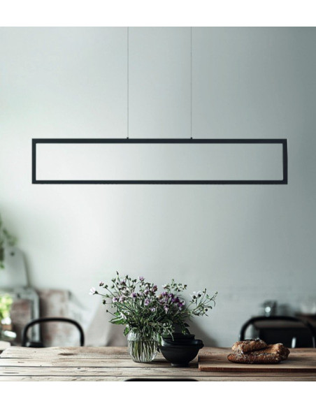 Lampa wisząca LED FADA AZ6533 w czarnej ramie, 120 cm - eleganckie oświetlenie do kuchni i jadalni