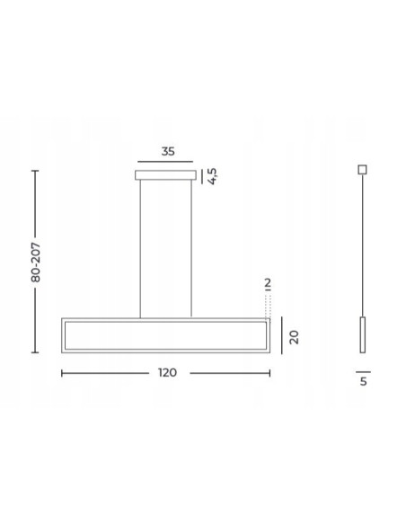 Lampa wisząca LED FADA AZ6533 w czarnej ramie, 120 cm - eleganckie oświetlenie do kuchni i jadalni