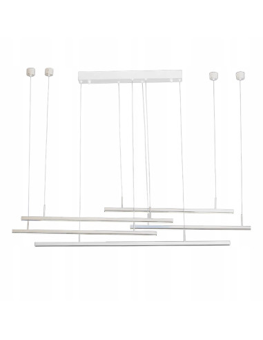 Nowoczesny Żyrandol LED Merlo z dimmerem - stylowe oświetlenie do salonu, jadalni i biura, 49W, 3280 lumenów, biały