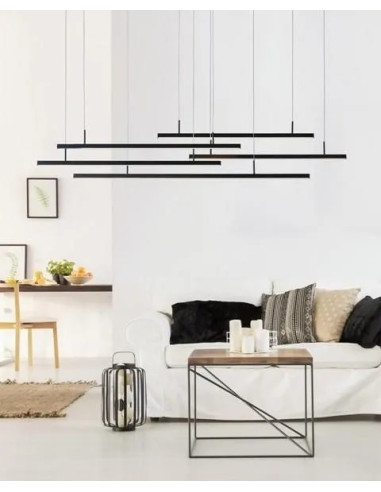 Nowoczesny Żyrandol LED Merlo z dimmerem - stylowe oświetlenie do salonu, jadalni i biura, 49W, 3280 lumenów, biały