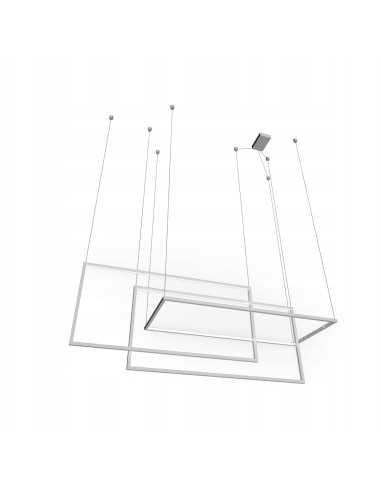 Nowoczesna regulowana lampa wisząca METRIC LED w kolorze białym - elegancja do salonu i jadalni.