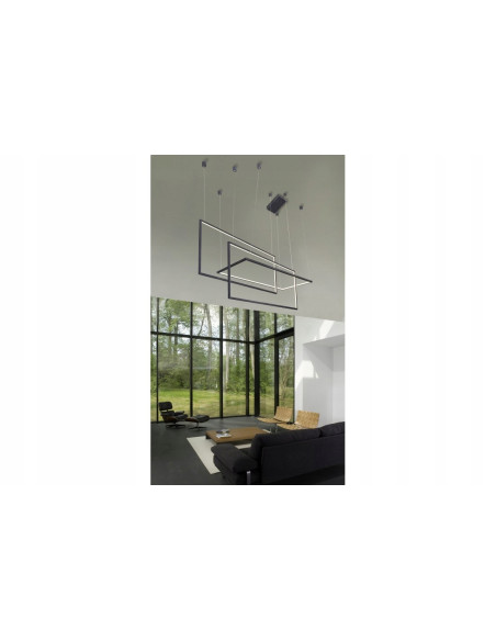 Lampa wisząca METRIC 3 LED – nowoczesna, regulowana, czarna, energooszczędna, 135W, 6880 lumenów do kuchni i jadalni