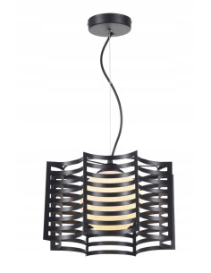 Nowoczesna lampa wisząca Reality Laria 1 z regulacją wysokości, czarna z białą szklaną kulą do salonu i kuchni